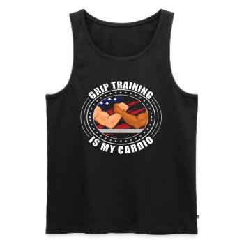 Armwrestler USA-Flaggen-Handdrücken - Männer Premium Bio Tank Top - Schwarz - Vorne - Michal (187cm)