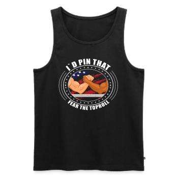 Armwrestler USA-Flaggen-Handdrücken - Männer Premium Bio Tank Top - Schwarz - Vorne - Michal (187cm)