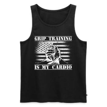 Armwrestler USA-Flaggen-Handdrücken - Männer Premium Bio Tank Top - Schwarz - Vorne - Michal (187cm)