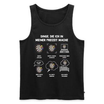 Meine Freizeit v2 22 Darts - Männer Premium Bio Tank Top - Schwarz - Vorne - Michal (187cm)