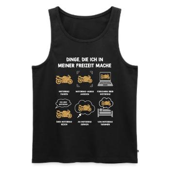 Meine Freizeit v2 37 Motorrad - Männer Premium Bio Tank Top - Schwarz - Vorne - Michal (187cm)