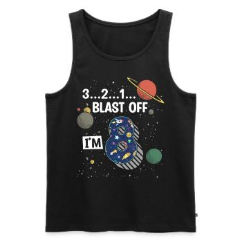 Blast Off Ich Bin 8 Jahre Alt, 8. Geburtstag - Männer Premium Bio Tank Top - Schwarz - Vorne - AI Model Male 178 light (178cm)