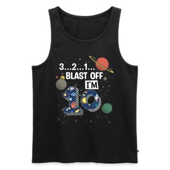 Blast Off Ich Bin 10 Jahre Alt, 10. Geburtstag - Männer Premium Bio Tank Top - Schwarz - Vorne - AI Model Male 178 light (178cm)