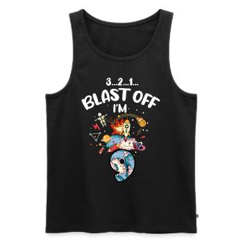 Blast Off Ich Bin 9 Jahre Alt, 9. Geburtstag - Männer Premium Bio Tank Top - Schwarz - Vorne - AI Model Male 178 light (178cm)