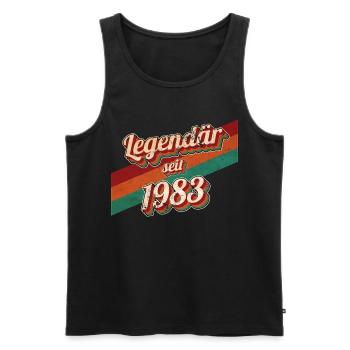 1983 Jahrgang Geburtstag Mann Frauen 1983 geboren - Männer Premium Bio Tank Top - Schwarz - Vorne - Michal (187cm)