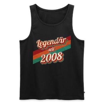 2008 Jahrgang Geburtstag Mann Frauen 2008 geboren - Männer Premium Bio Tank Top - Schwarz - Vorne - Michal (187cm)