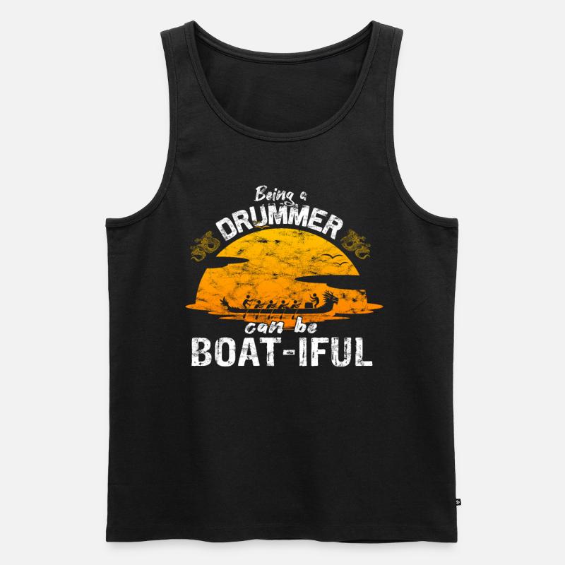 Chinesisches Drachenboot-Bootsrennen - Männer Premium Bio Tank Top - Schwarz