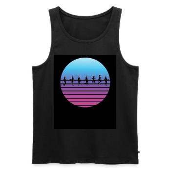 Fitness Roping - Jumping rope at sunset - Men's Premium Organic Tank Top - black - Front - AI Model Male 178 light (178cm)