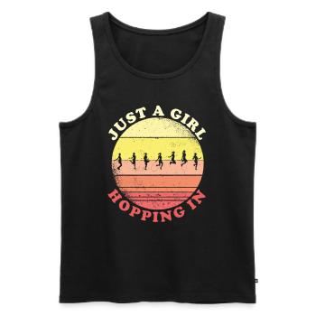 Fitness Roping - Jumping rope at sunset - Men's Premium Organic Tank Top - black - Front - AI Model Male 178 light (178cm)
