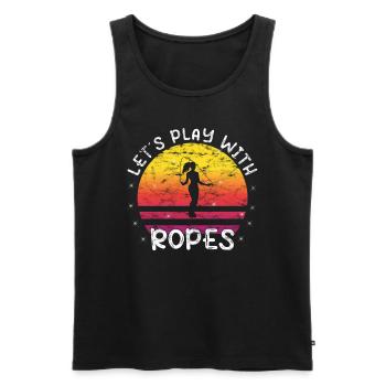 Fitness Roping - Jumping rope at sunset - Men's Premium Organic Tank Top - black - Front - AI Model Male 178 light (178cm)