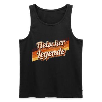 Metzger Geburtstag als Legende geboren Fleischer - Männer Premium Bio Tank Top - Schwarz - Vorne - Michal (187cm)