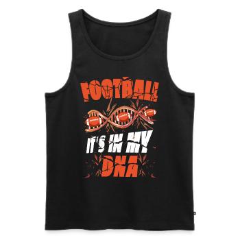 Joueur de football Rugby-ball C’est dans mon ADN américain - Débardeur bio Premium Homme - noir - Devant - AI Model Male 178 light (178cm)