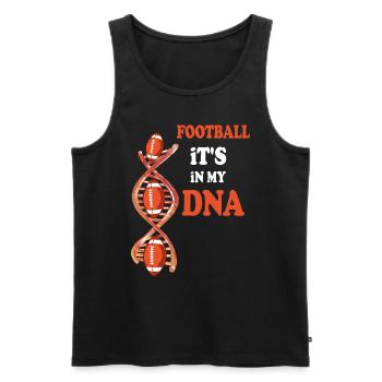 Joueur de football ballon de rugby C’est dans mon ADN américain - Débardeur bio Premium Homme - noir - Devant - Michal (187cm)