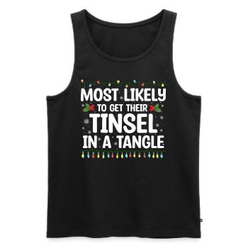 Christmas Quote, Funny Christmas Quote - Men's Premium Organic Tank Top - black - Front - Michal (187cm)