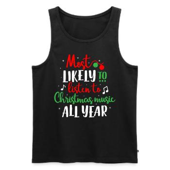 Christmas Quote, Funny Christmas Quote - Men's Premium Organic Tank Top - black - Front - Michal (187cm)