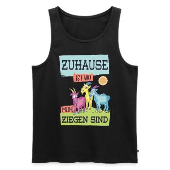 Ziegenzüchter Ziegenhirt Bauernhof lustige Sprüche - Männer Premium Bio Tank Top - Schwarz - Vorne - Michal (187cm)