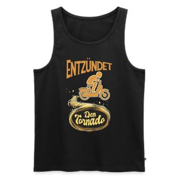 Mofa Mopedfahrer Mofaroller Moped lustige Zweitakt - Männer Premium Bio Tank Top - Schwarz - Vorne - AI Model Male 178 light (178cm)
