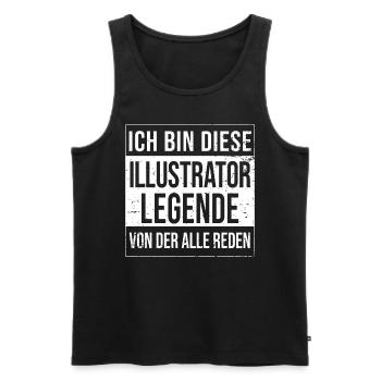 Designer Geburtstag geboren Legende Illustrator - Männer Premium Bio Tank Top - Schwarz - Vorne - Michal (187cm)