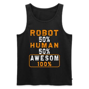 Chirurgie de prothèse d’humour amputée Amputation - Débardeur bio Premium Homme - noir - Devant - AI Model Male 178 light (178cm)