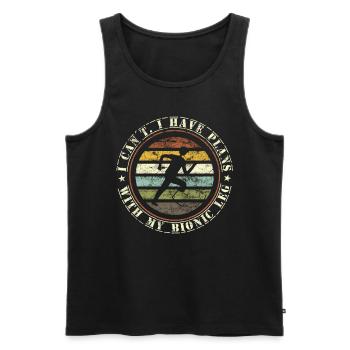 Amputierte Humorprothese -Chirurgie Amputation - Männer Premium Bio Tank Top - Schwarz - Vorne - AI Model Male 178 light (178cm)