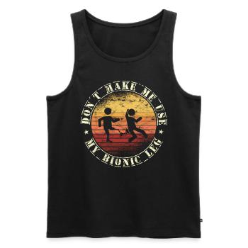 Amputierte Humorprothese -Chirurgie Amputation - Männer Premium Bio Tank Top - Schwarz - Vorne - AI Model Male 178 light (178cm)