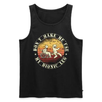 Rollstuhl Für Beinamputierte Prothesen - Männer Premium Bio Tank Top - Schwarz - Vorne - AI Model Male 178 light (178cm)