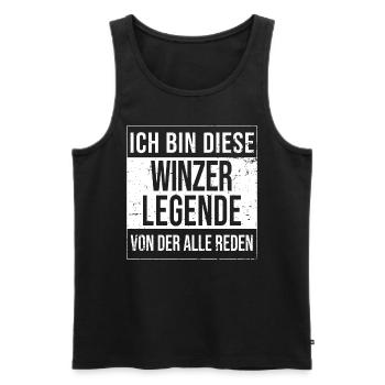 Weinbauer Geburtstag geboren Legende Winzer - Männer Premium Bio Tank Top - Schwarz - Vorne - Michal (187cm)