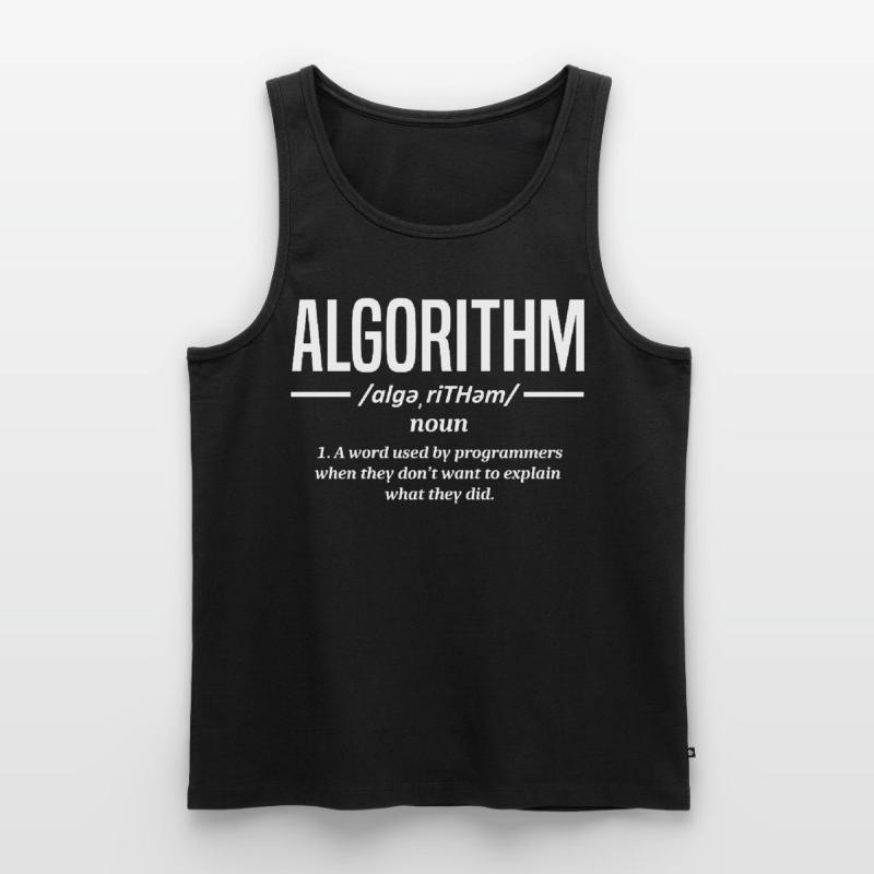Programmeur d’algorithmes, codage, encodeur Débardeur bio Premium Homme
