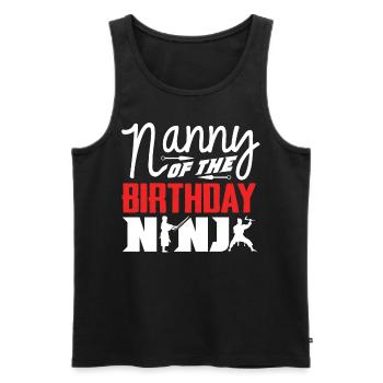 Birthday of the Ninja, Ninja, - Men's Premium Organic Tank Top - black - Front - AI Model Male 178 light (178cm)