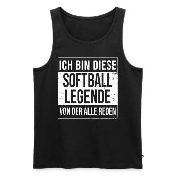 Softball-Spiel Baseball-Spieler geborene Legende - Männer Premium Bio Tank Top - Schwarz - Vorne - Michal (187cm)