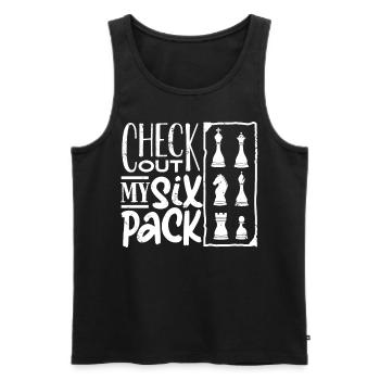 chess, chess player, chess quote - Men's Premium Organic Tank Top - black - Front - AI Model Male 178 light (178cm)