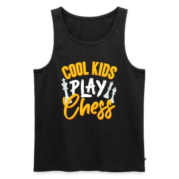 chess, chess player, chess quote - Men's Premium Organic Tank Top - black - Front - AI Model Male 178 light (178cm)