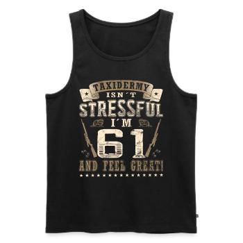 Taxidermists 61st birthday Taxidermists - Men's Premium Organic Tank Top - black - Front - AI Model Male 178 light (178cm)