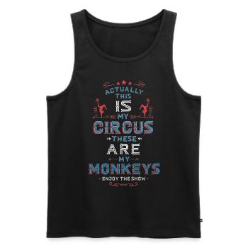 My circus, my monkeys - Men's Premium Organic Tank Top - black - Front - AI Model Male 178 light (178cm)