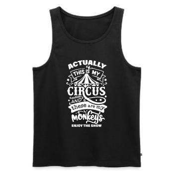 My circus, my monkeys - Men's Premium Organic Tank Top - black - Front - AI Model Male 178 light (178cm)