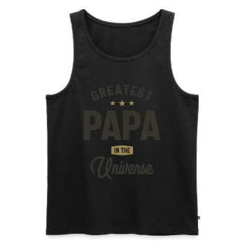Greatest Papa in The Universe - Dad Grandpa - Men's Premium Organic Tank Top - black - Front - Michal (187cm)