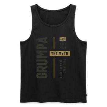 Grumpa Man Myth The Bad Influence - Dad Grandpa - Men's Premium Organic Tank Top - black - Front - Michal (187cm)