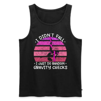 Gravity Checks - lustiges Luftakrobat - Männer Premium Bio Tank Top - Schwarz - Vorne - Michal (187cm)
