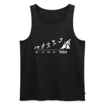 MTB Mountainbike MTB Fahrrad Wochenende - Männer Premium Bio Tank Top - Schwarz - Vorne - Michal (187cm)