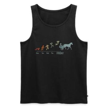 Trotting Cheval Trotting Sport Chevaux Vintage - Débardeur bio Premium Homme - noir - Devant - Michal (187cm)