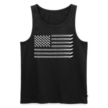 LKW -Fahrer US -Flagge - Männer Premium Bio Tank Top - Schwarz - Vorne - Michal (187cm)