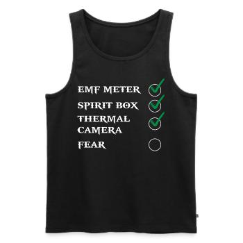 Ghost Hunter, EMF meter, thermal camera - Men's Premium Organic Tank Top - black - Front - AI Model Male 178 light (178cm)