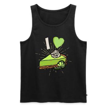 Funny I Love Lemon Cake Design - Men's Premium Organic Tank Top - black - Front - AI Model Male 178 light (178cm)