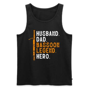 Fassoon, oboe, clarinet, music teacher - Men's Premium Organic Tank Top - black - Front - Michal (187cm)