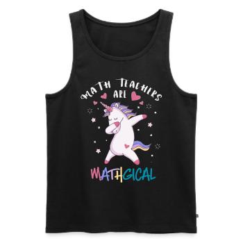 Professeur de mathématiques Licorne - Débardeur bio Premium Homme - noir - Devant - AI Model Male 178 light (178cm)