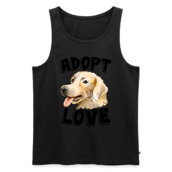 Adopter Dog Love Golden Retriever Mes Chiens - Débardeur bio Premium Homme - noir - Devant - AI Model Male 178 light (178cm)