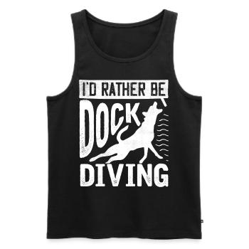 Dog diving, dock diving - Men's Premium Organic Tank Top - black - Front - Michal (187cm)