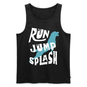 Dog diving, dock diving - Men's Premium Organic Tank Top - black - Front - Michal (187cm)
