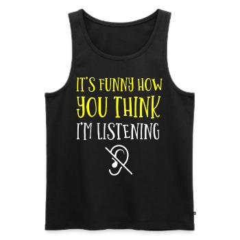 Deaf pride, hearing, disabled, deafness - Men's Premium Organic Tank Top - black - Front - AI Model Male 178 light (178cm)