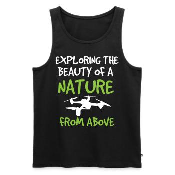 Drone flying, drones, drones, model aircraft - Men's Premium Organic Tank Top - black - Front - AI Model Male 178 light (178cm)